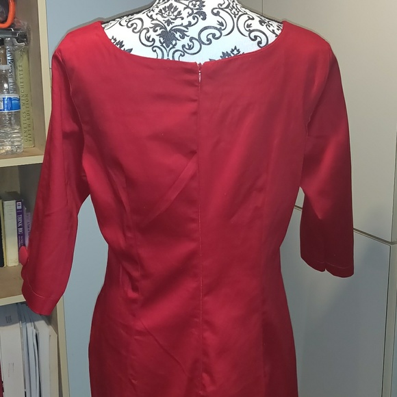 Glam Couture Rockabilly Secretary PinUp Pencil Dress MAD MEN JOAN XMASS BOW DRES - Picture 4 of 4